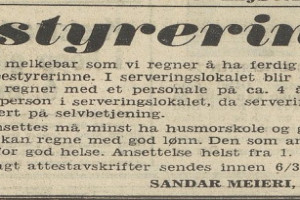 Bilde av Melkebaren søker bestyrerinne